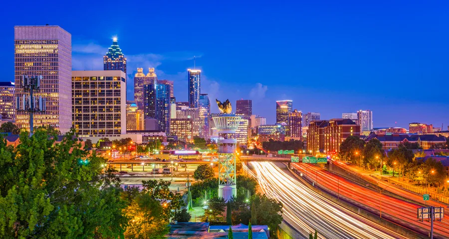 atlanta ga skyline at night