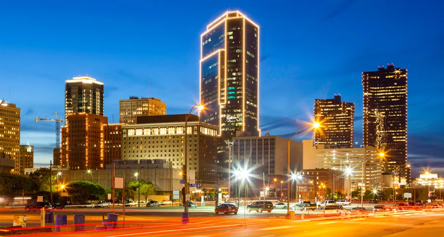 fort worth tx skyline at night