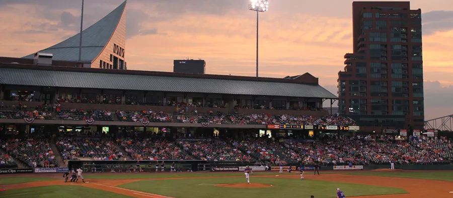 night view of slugger field louisville