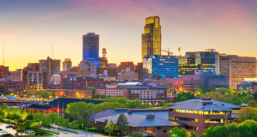 omaha ne skyline at sunset